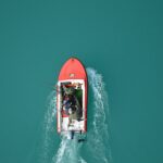 Aerial View of Fisherman on Boat